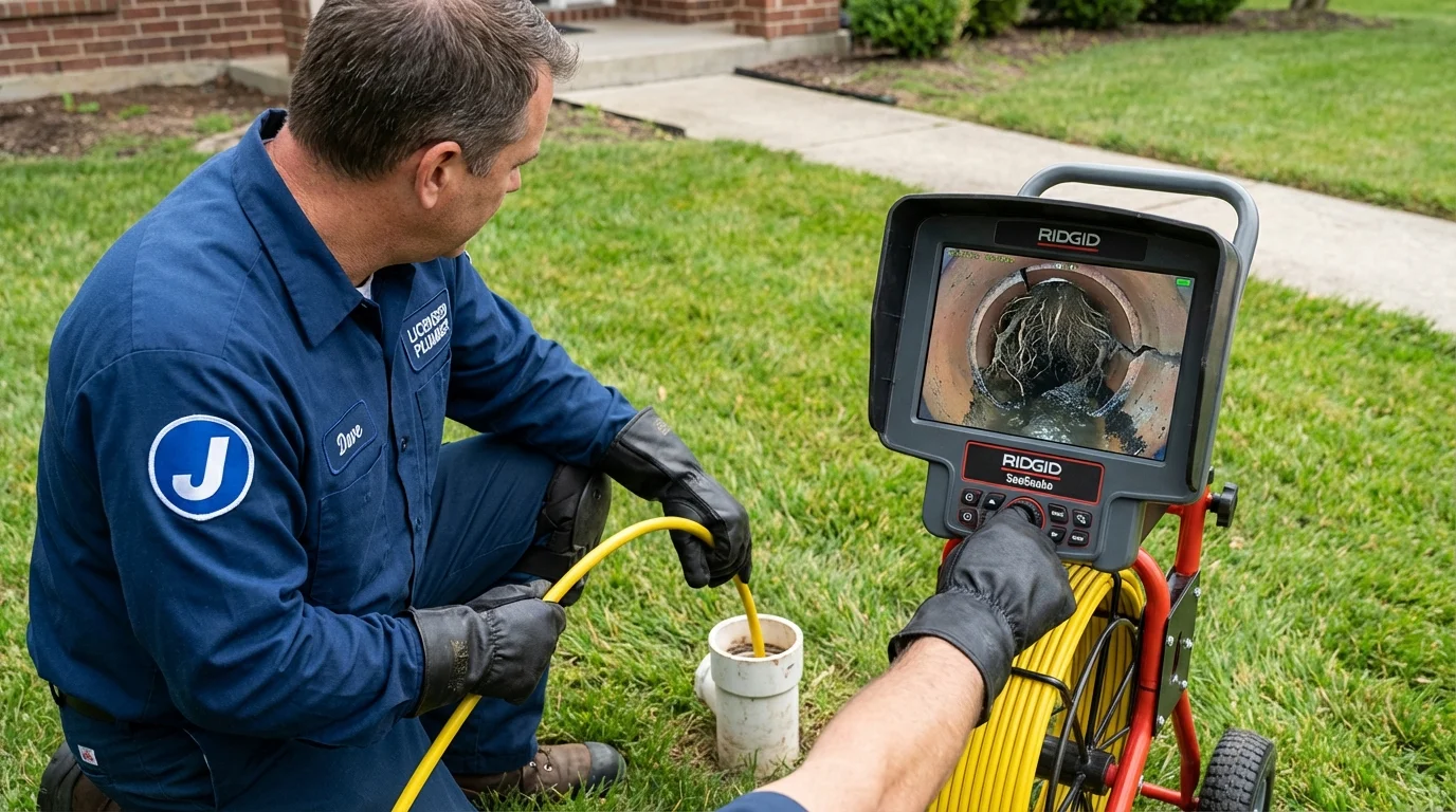 Sewer camera inspection being performed by Johns Plumbing LLC in Hillsboro